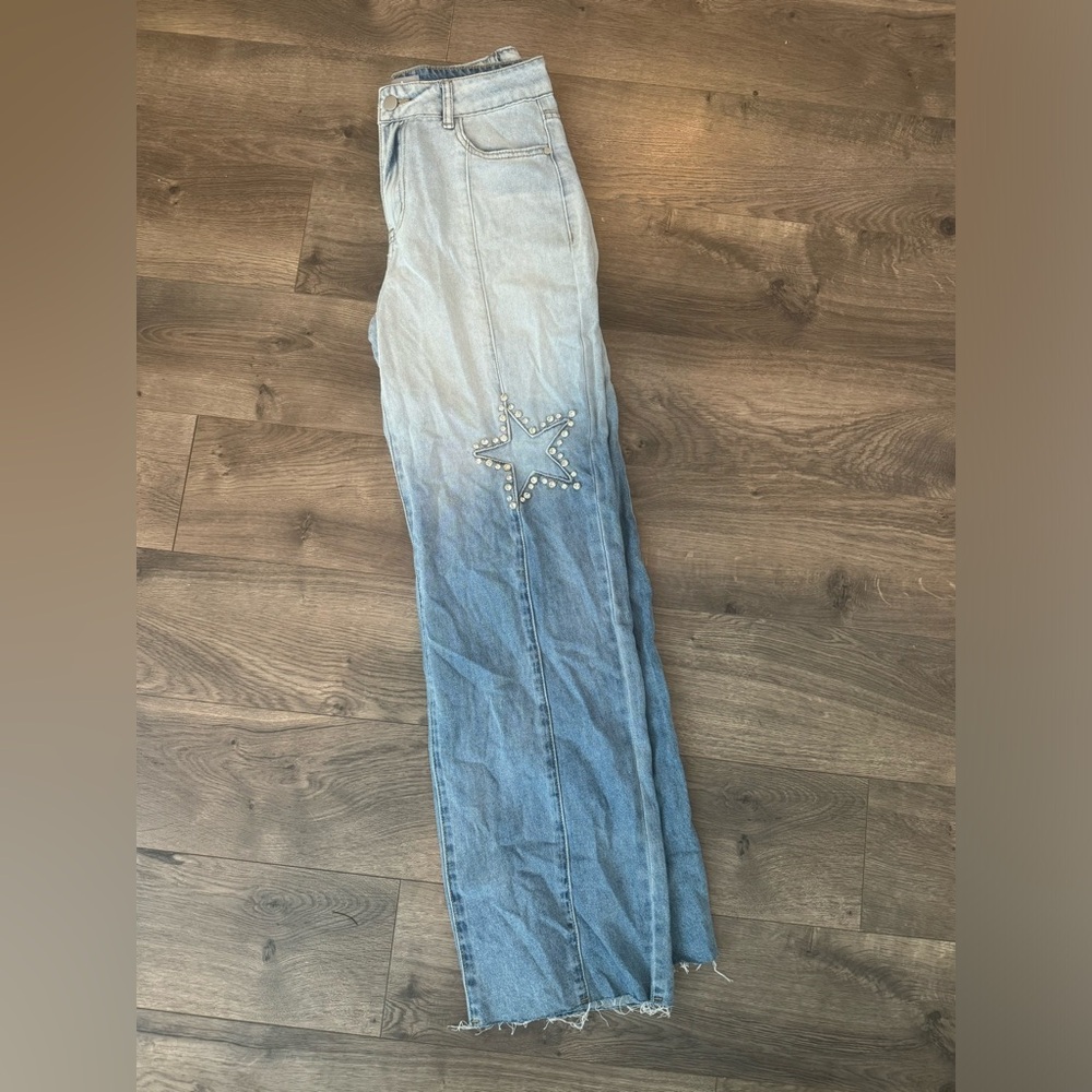 Boutique Jeans - Ombré Wash With sequin stars